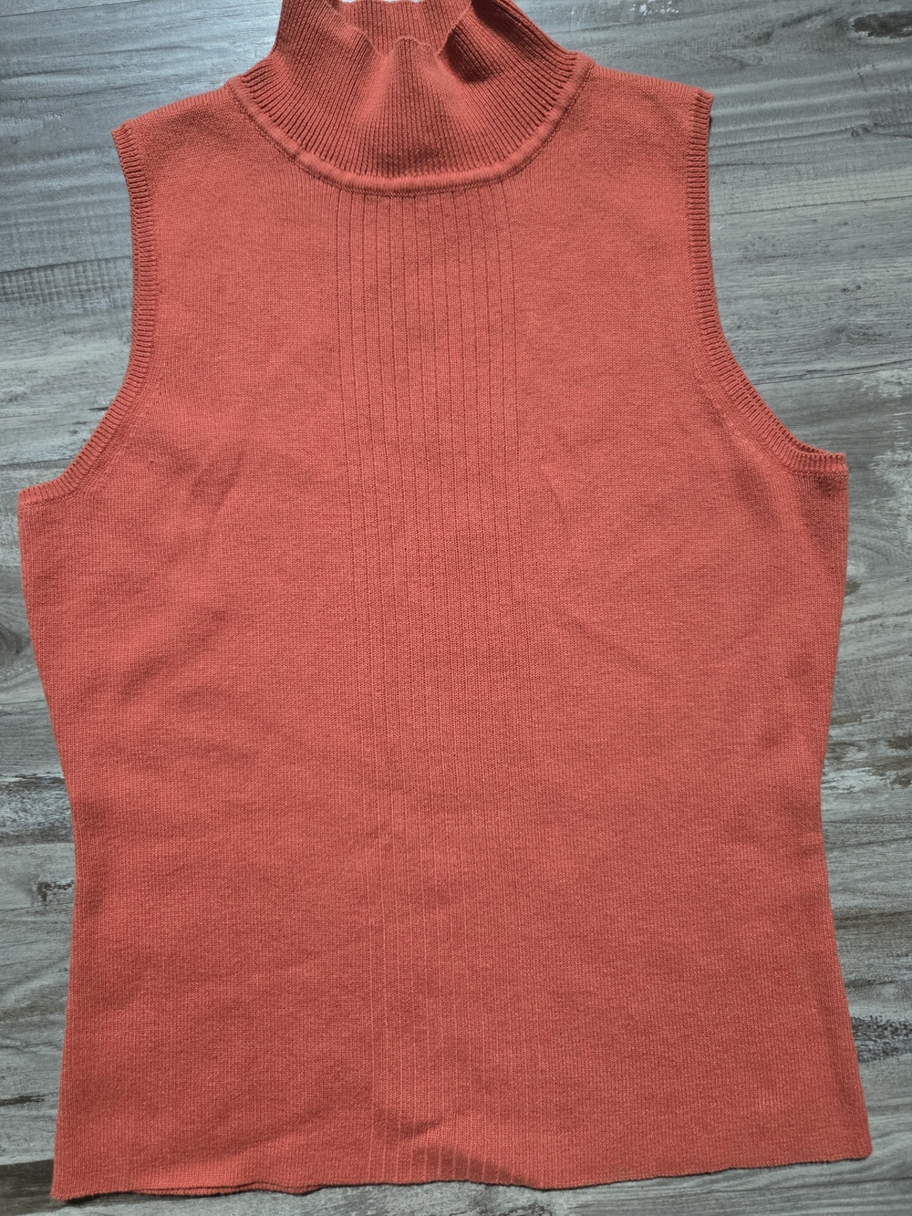 dressbarn Sleeveless Turtleneck Tank in Coral Orange
